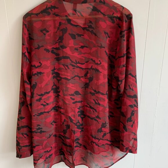 Ladies Red Camo Blouse - Picture 6 of 7